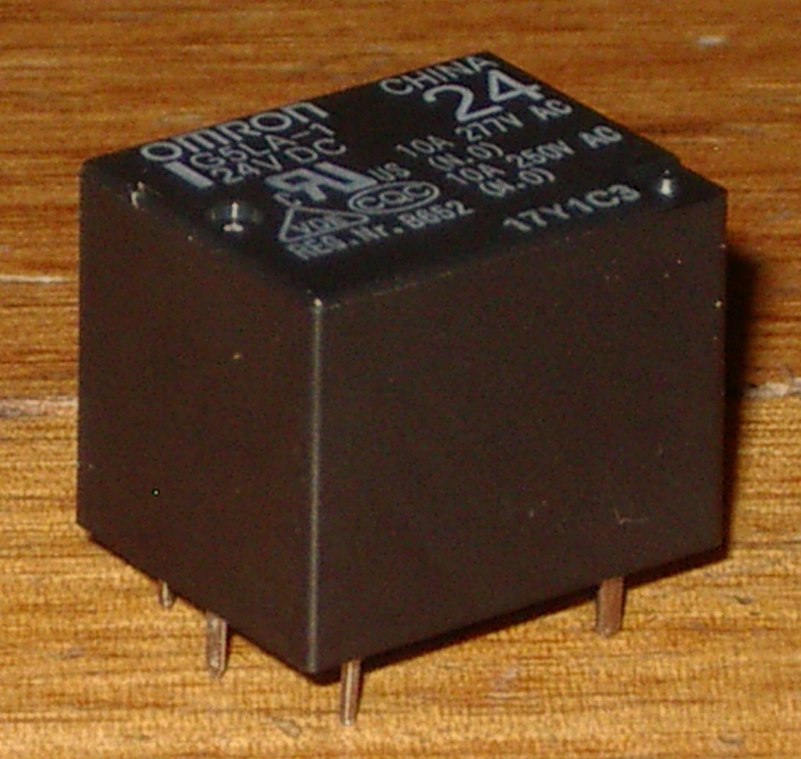 Omron 24 Volt Single Pole Double Throw (SPDT) Relay with 240VAC, 10 Amp Contacts - Part Number G5LA-1-24 for Appliance Control Circuits