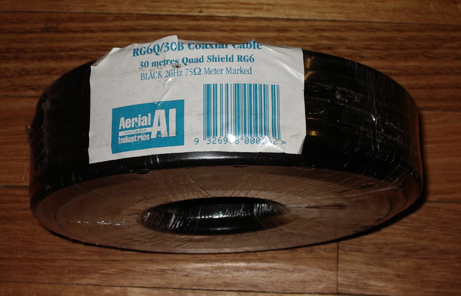 30-Meter Roll of High-Quality RG6 Quad Shielded 75ohm TV Coax Cable - Part # RG6Q/30B