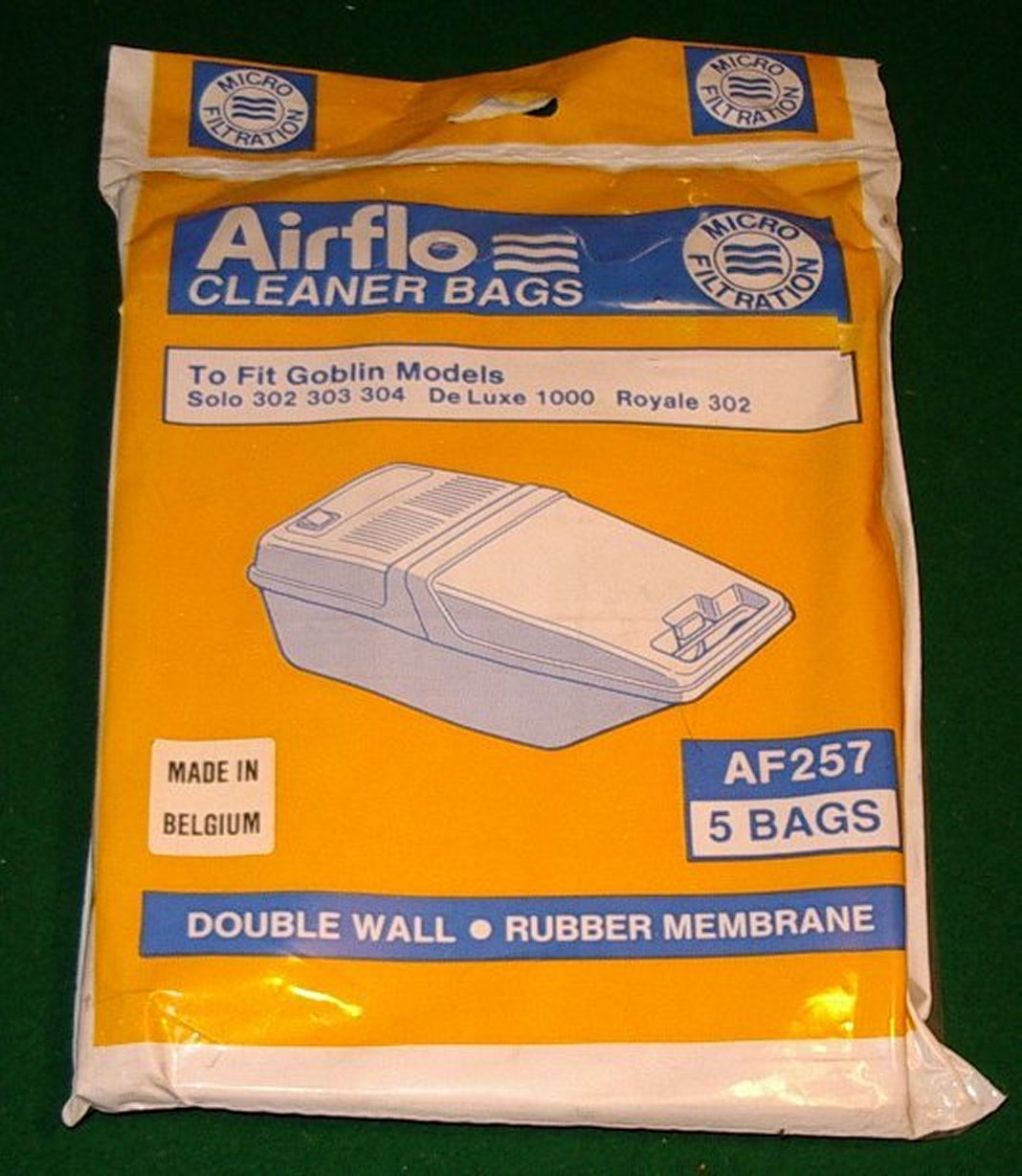 High - Quality Vacuum Cleaner Bags for Goblin Solo 302, 303, 304 - Part Number AF257