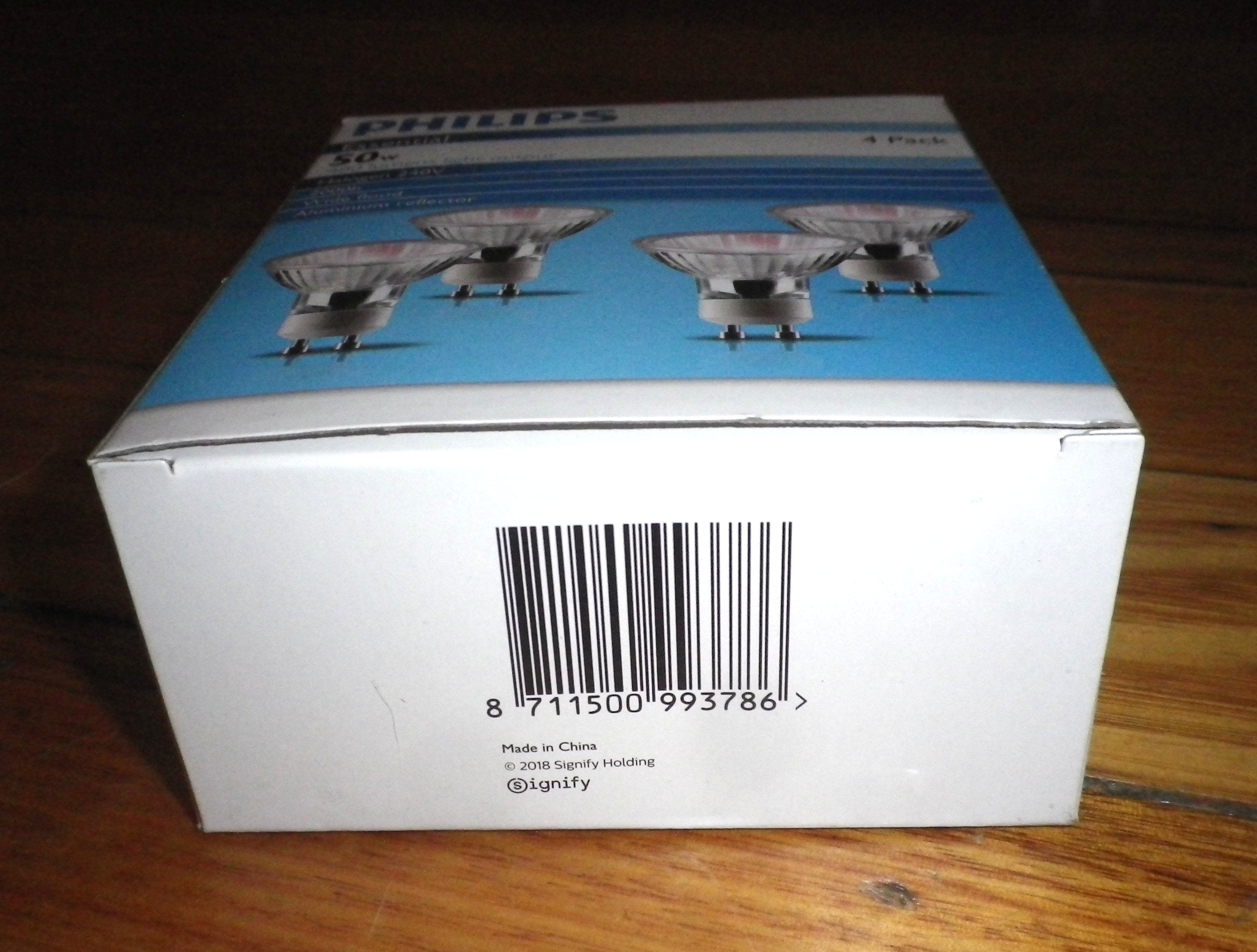 Philips 50-Watt 240-Volt GU10 PAR16 Dichroic Halogen Light Bulb Pack of 4 - Part Number 993786