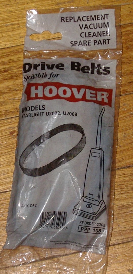 Hoover Starlight and Powerdrive Vacuum Cleaner Brush Drive Belt Pack of 2 - Qualtex Part No. PPP108