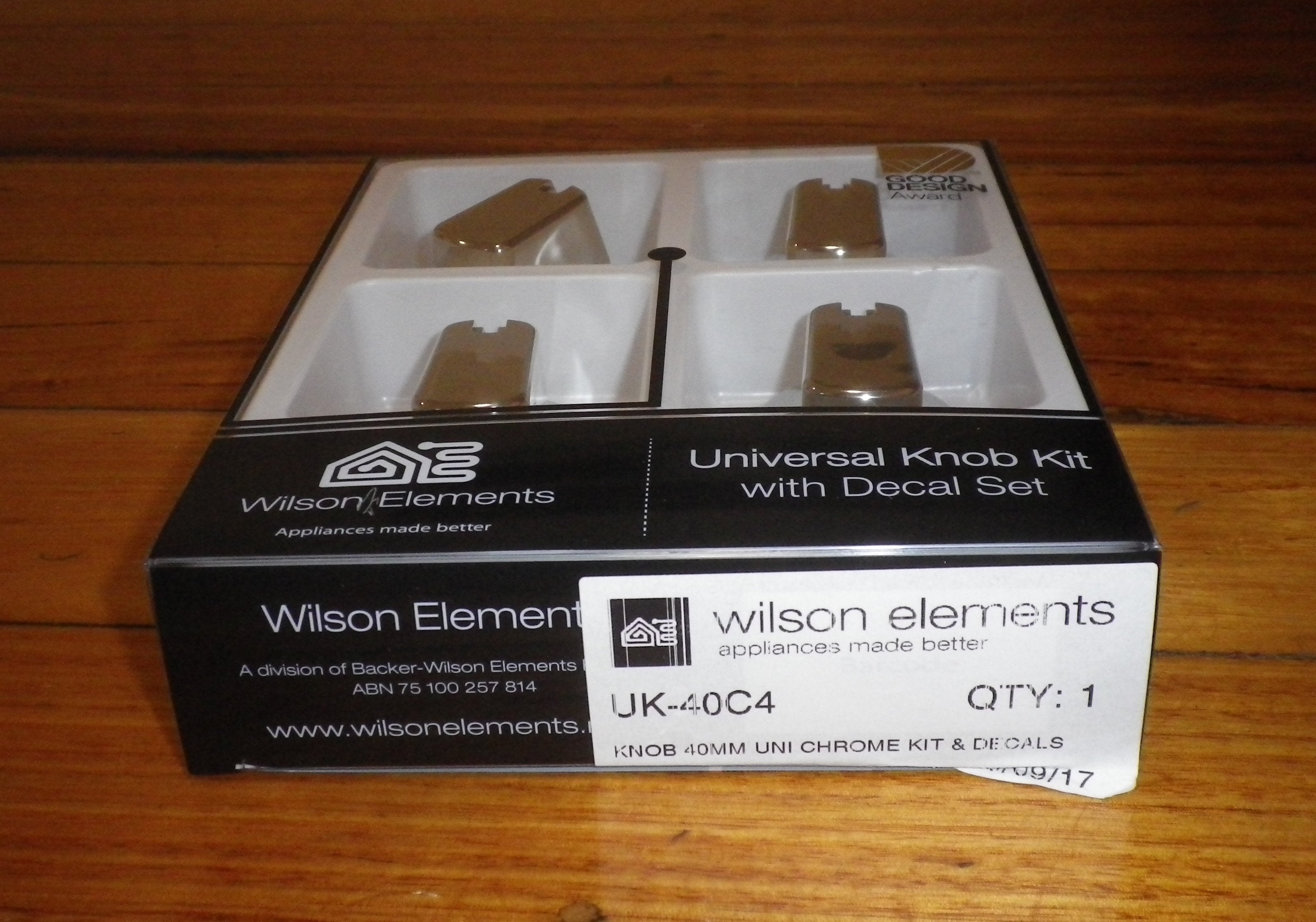 4-Piece Chrome Control Knob Kit for Gas or Electric Stoves, Part No. UK-40C4