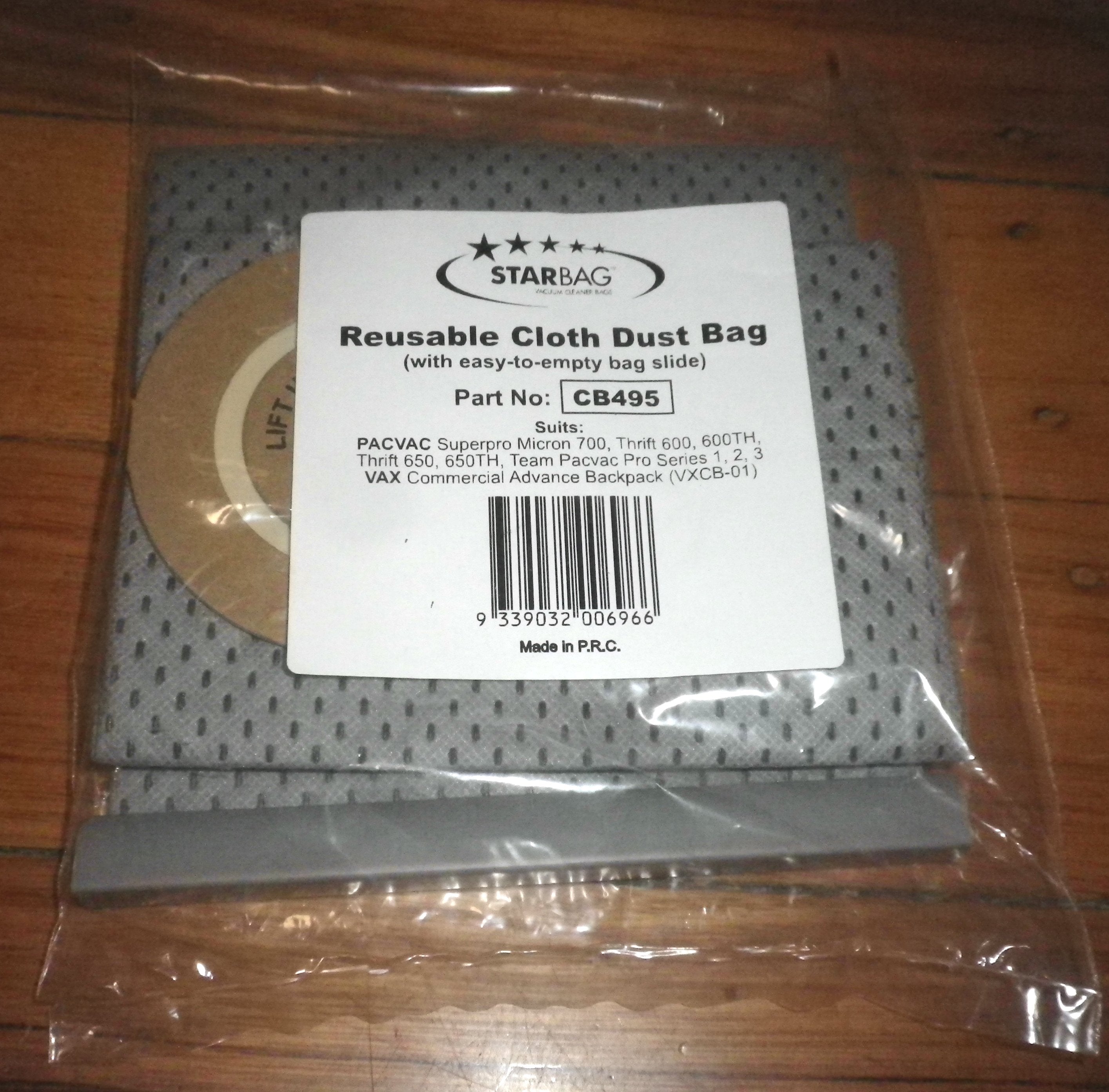 PacVac SuperPro 700 High - Capacity Reusable Cloth Vacuum Bag - Part CB495