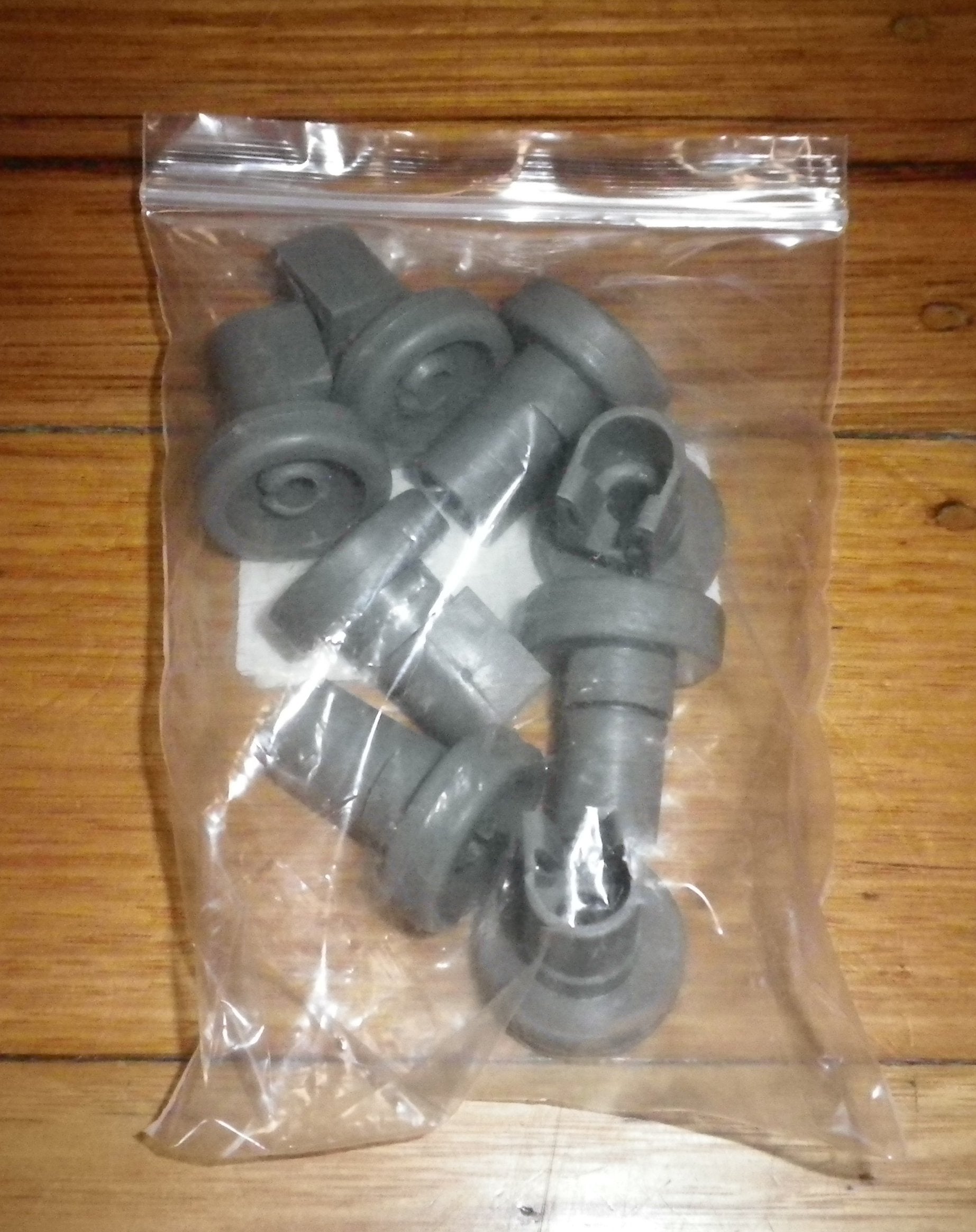 Premium Dark Grey Upper Basket Wheels for Electrolux, Blanco, Zanussi Dishwashers - Pack of 8 (Part # DWV900)