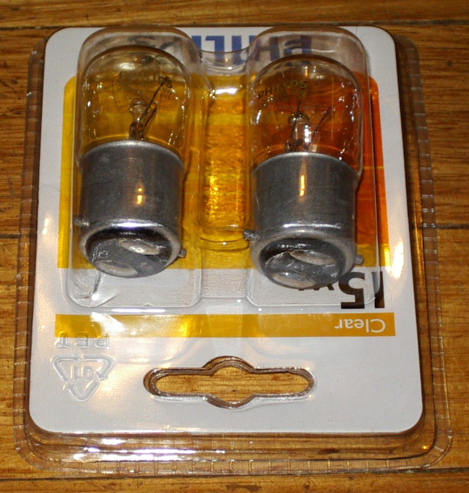 Philips 15-Watt Standard BC Bayonet Cap Pilot Globe (Pack of 2) - Part Number 079509