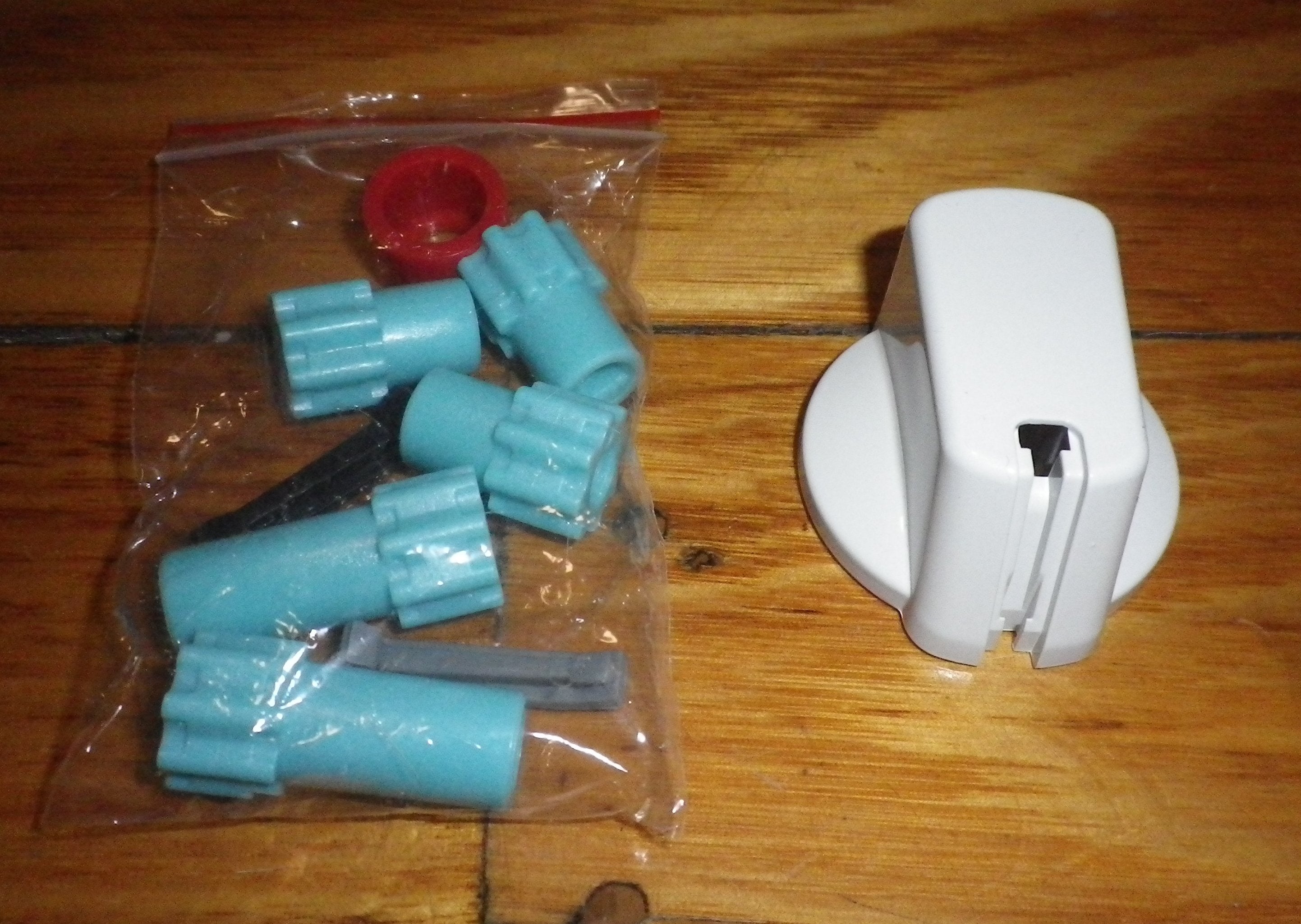 Universal White Gas or Electric Stove Control Knob Kit - Replacement Part No. UK-40W1 for Various Stoves and Cooktops