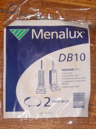 Hoover TurboLark and TurboPower Vacuum Cleaner Agitator Belts (Pack of 2) - Menalux Part Number DB10