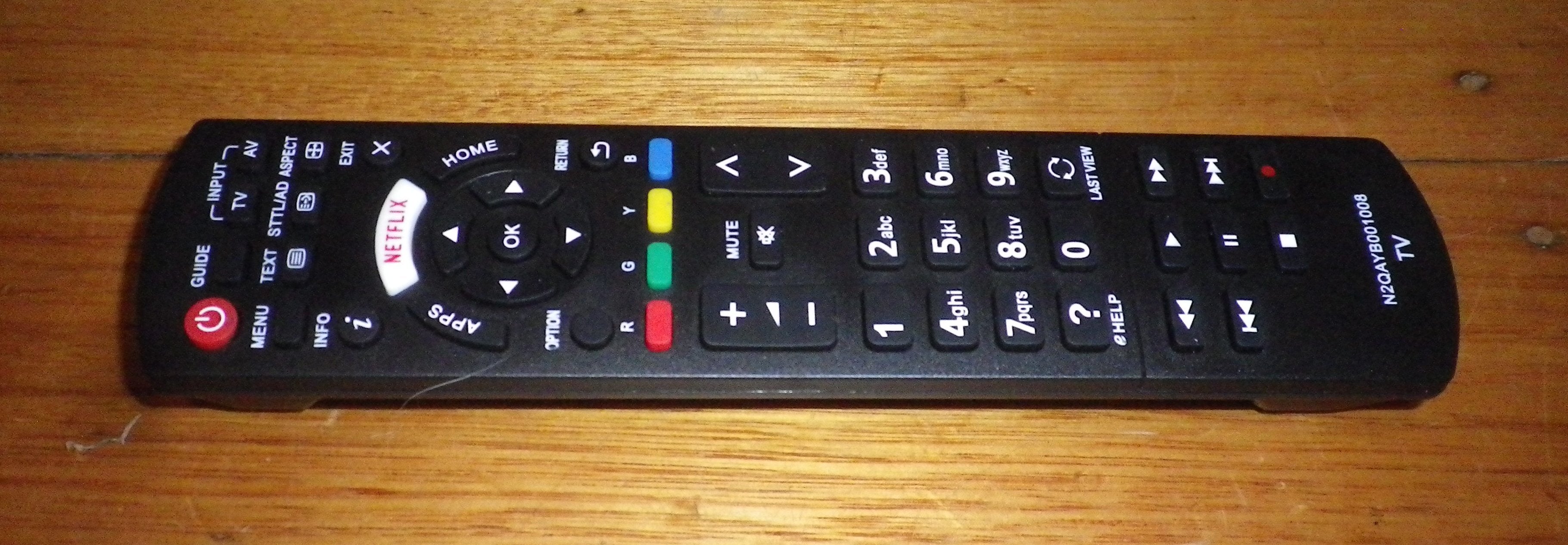 Highly Compatible Remote Control for Panasonic Viera LED Colour Television - Allimity Part # N2QAYB001008