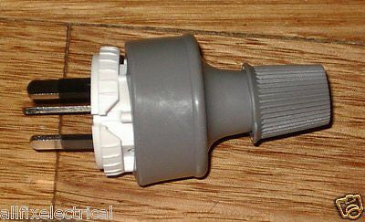 Grey 10 Ampere 240 Volt Three - Pin Australian Mains Plug Tops for 3 - Wire Cables (Pack of 20) - Part # ACP3123 - 20