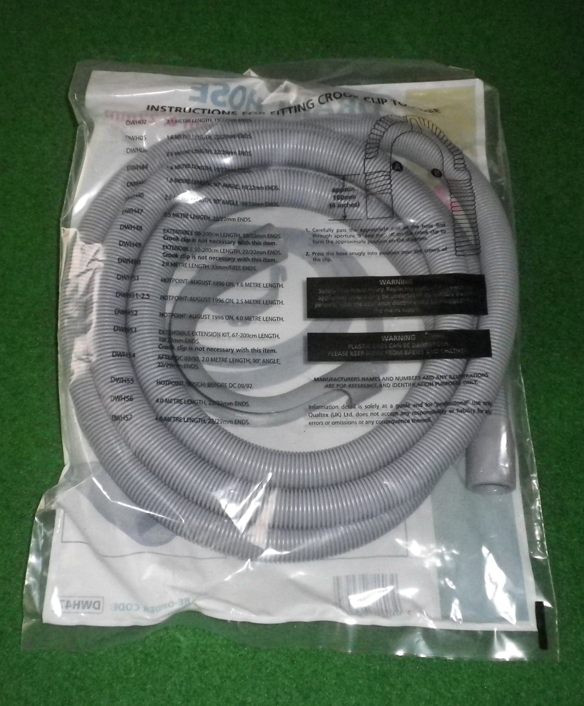 Universal 2.5 - metre Long Dishwasher and Some Washing Machines Outlet Drain Hose Featuring 22mm Straight Ends - Part # DWH47