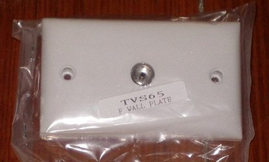 High - Quality Coaxial Wallplate with F - Connector Input and PAL Output - Part Number TVS65