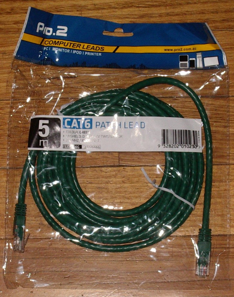 5-Meter Green CAT6 RJ45 to RJ45 Network Computer Cable - Part # LC6666G