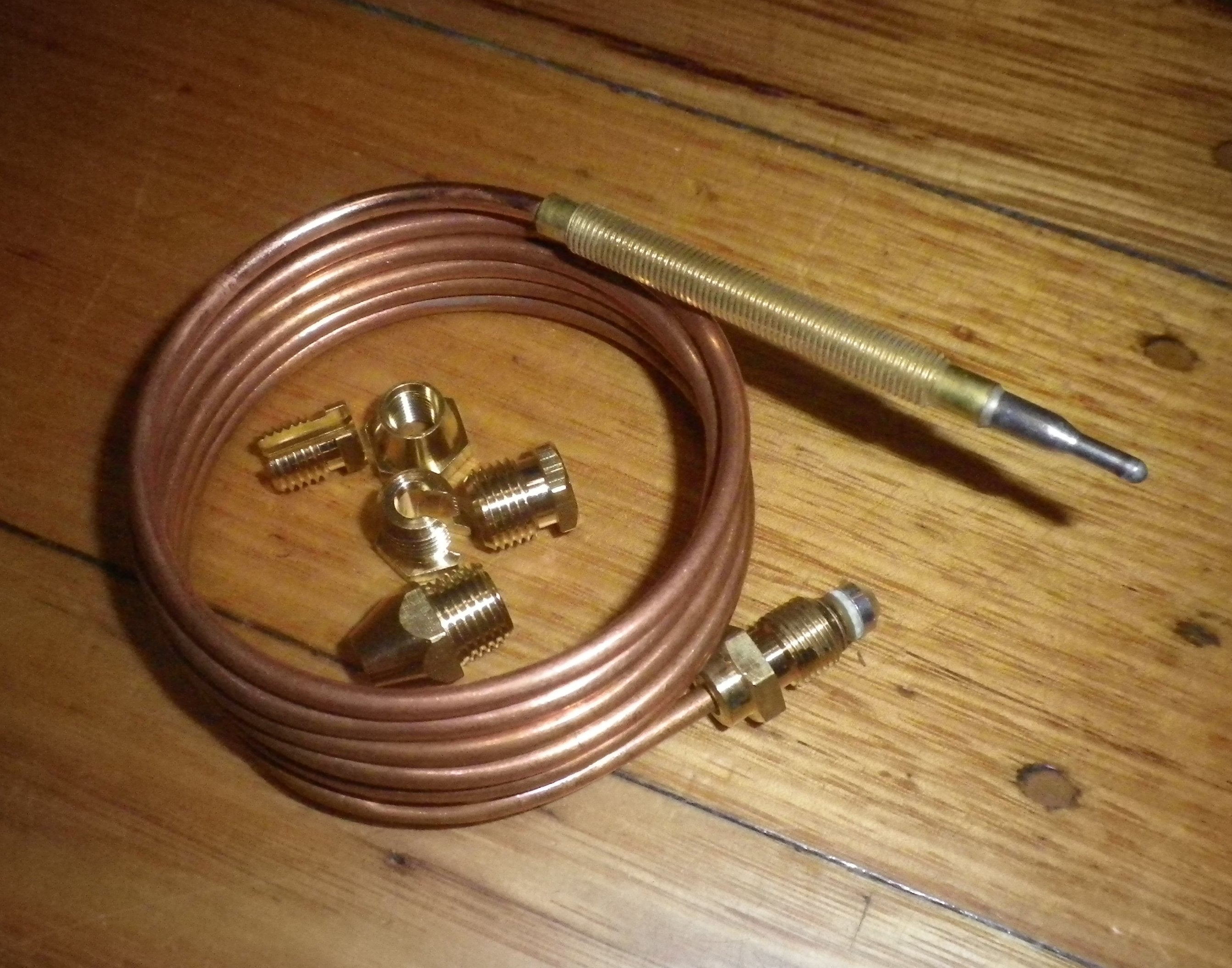 1200mm Universal Threaded Gas Hot Water Thermocouple with Nuts - Part # SE236