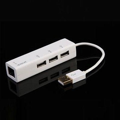 Prolink Premium Quality 3-Port USB 2.0 Data Hub with Ethernet Cable, 0.15 Meter - Model MP300