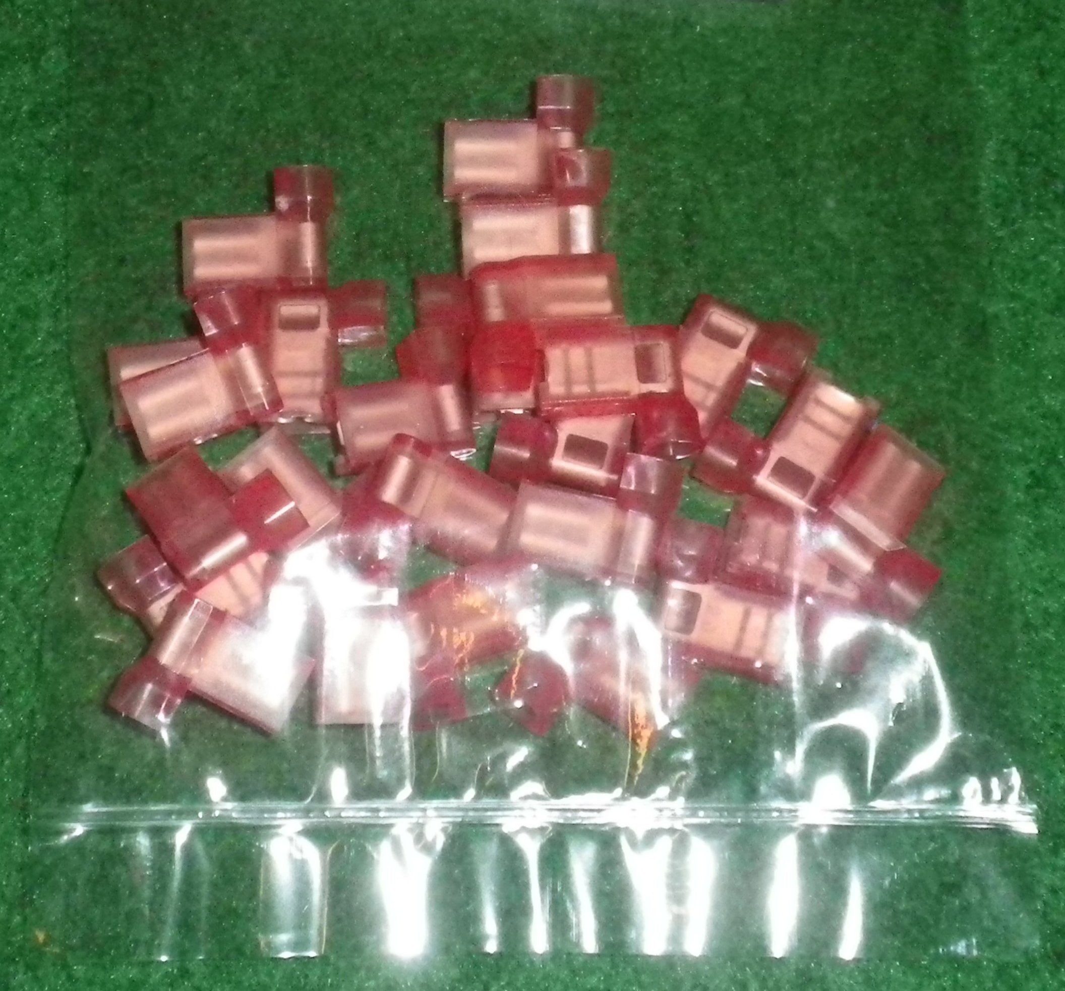 25-Piece Pack of Red 600V Fully Insulated 4.8mm Female Flag Spade Terminals