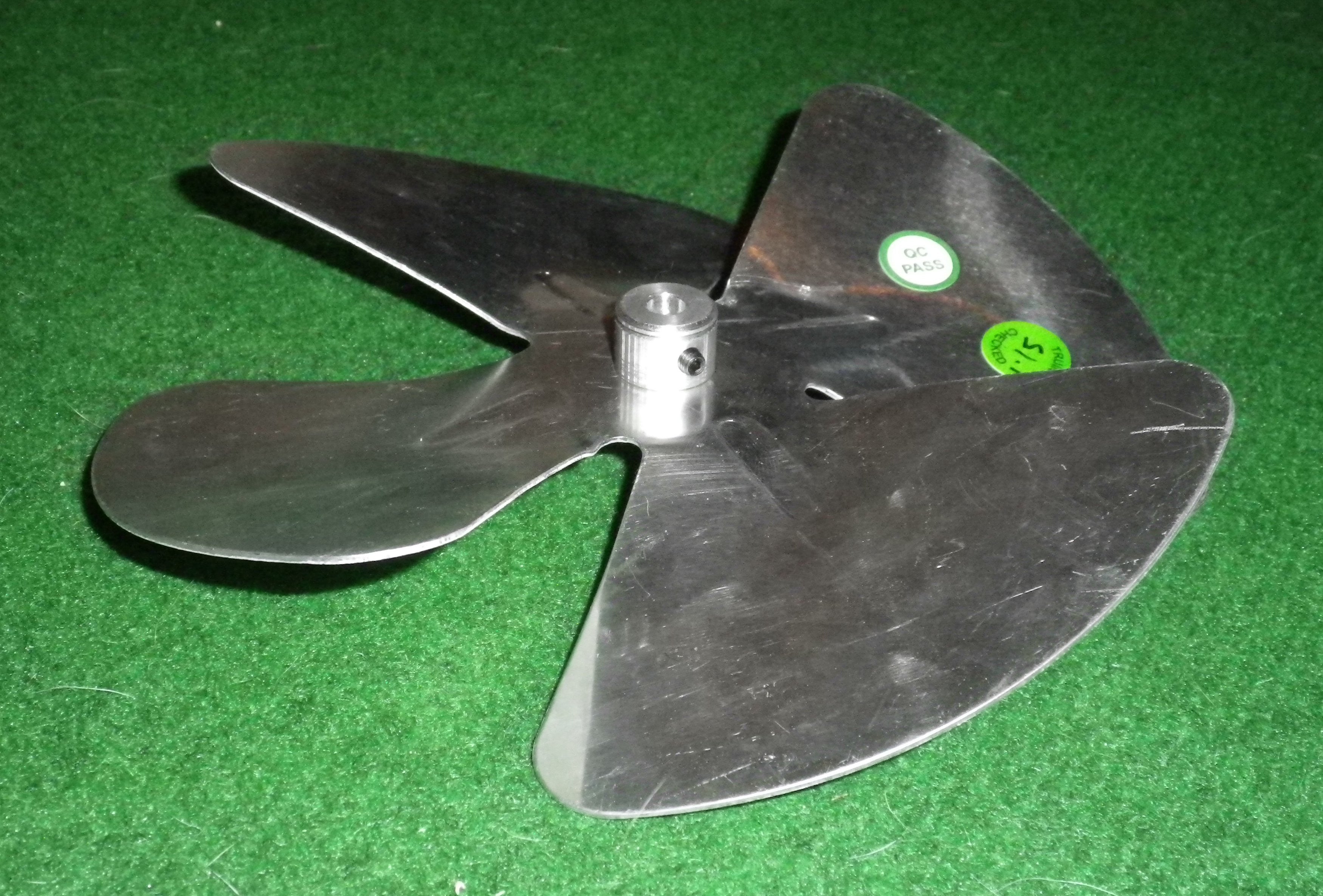 7-Inch Aluminium Condenser Fan Blade with 4 Blades and 1/4 Mount - Part # PU4-178N25R56AA