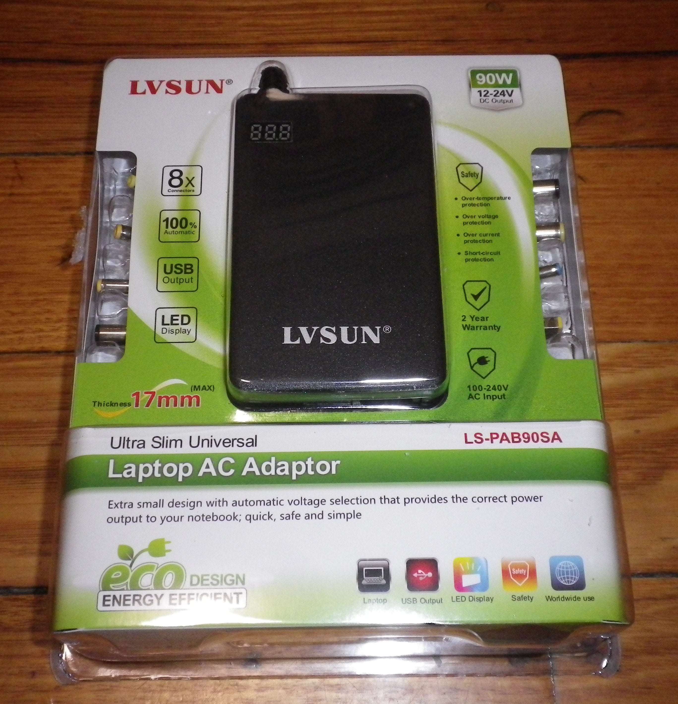 Universal 12 - 24V 90W Switch - mode Laptop AC Adapter (Part # LS - PAB90SA)