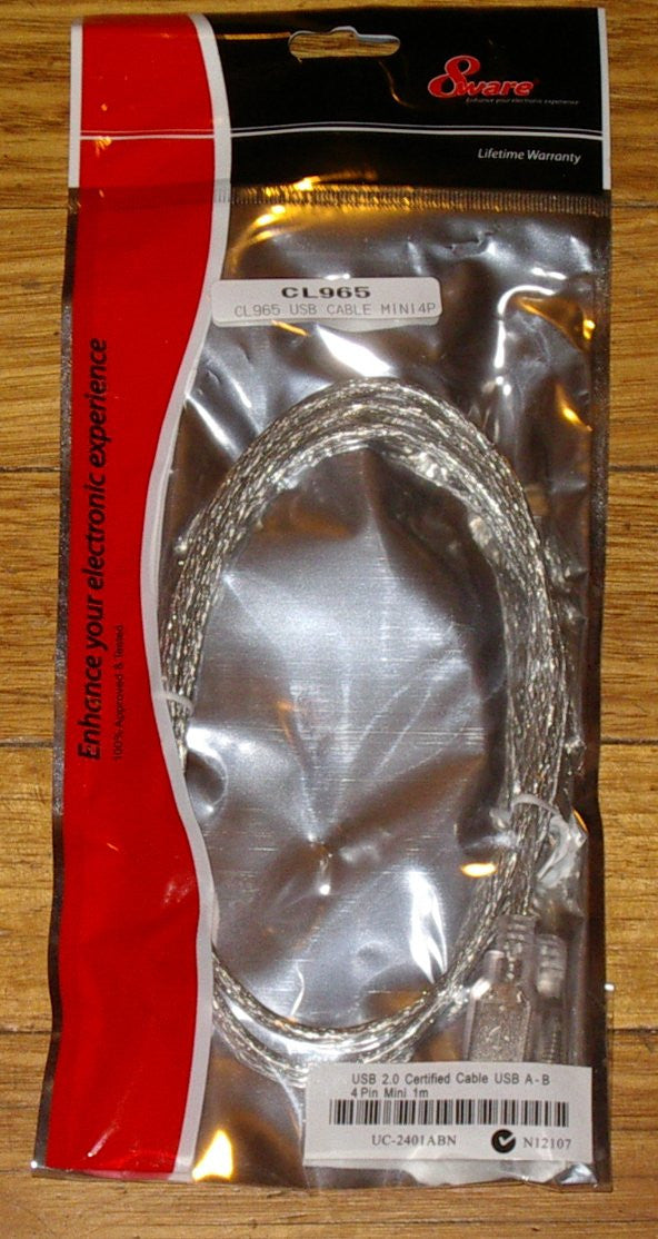 1-metre USB 2.0 Computer Connecting Cable - USB A Male to Mini4P Male - Part # CL965