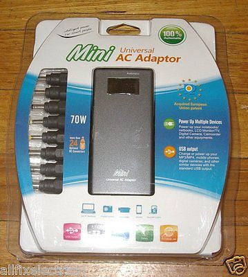 4Amp Universal 12 - 22Volt Switchmode AC Adaptor for Laptops - Part # LS - PAB70
