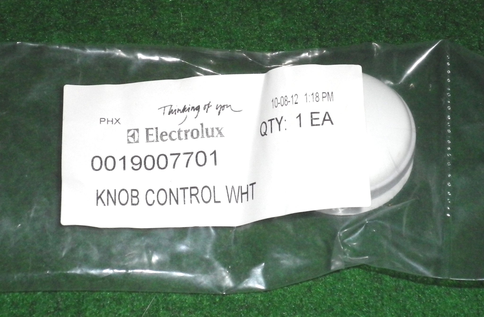 Westinghouse Authentic White Cooktop Burner Control Knob - Replacement Part # 0019007701