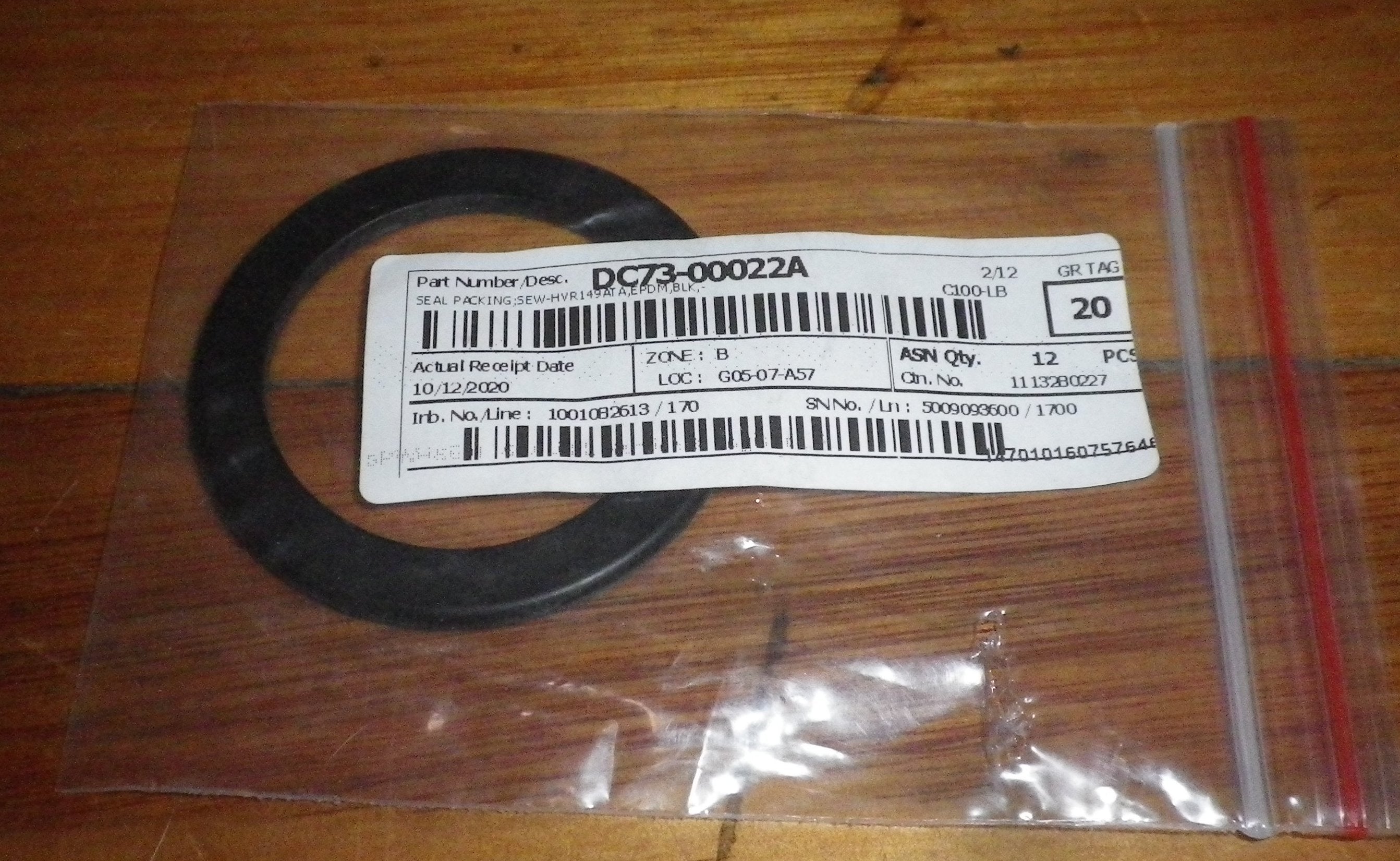 Samsung Washing Machine Pump Lint Filter Button Trap Sealing Component - Genuine Part # DC73 - 00022A