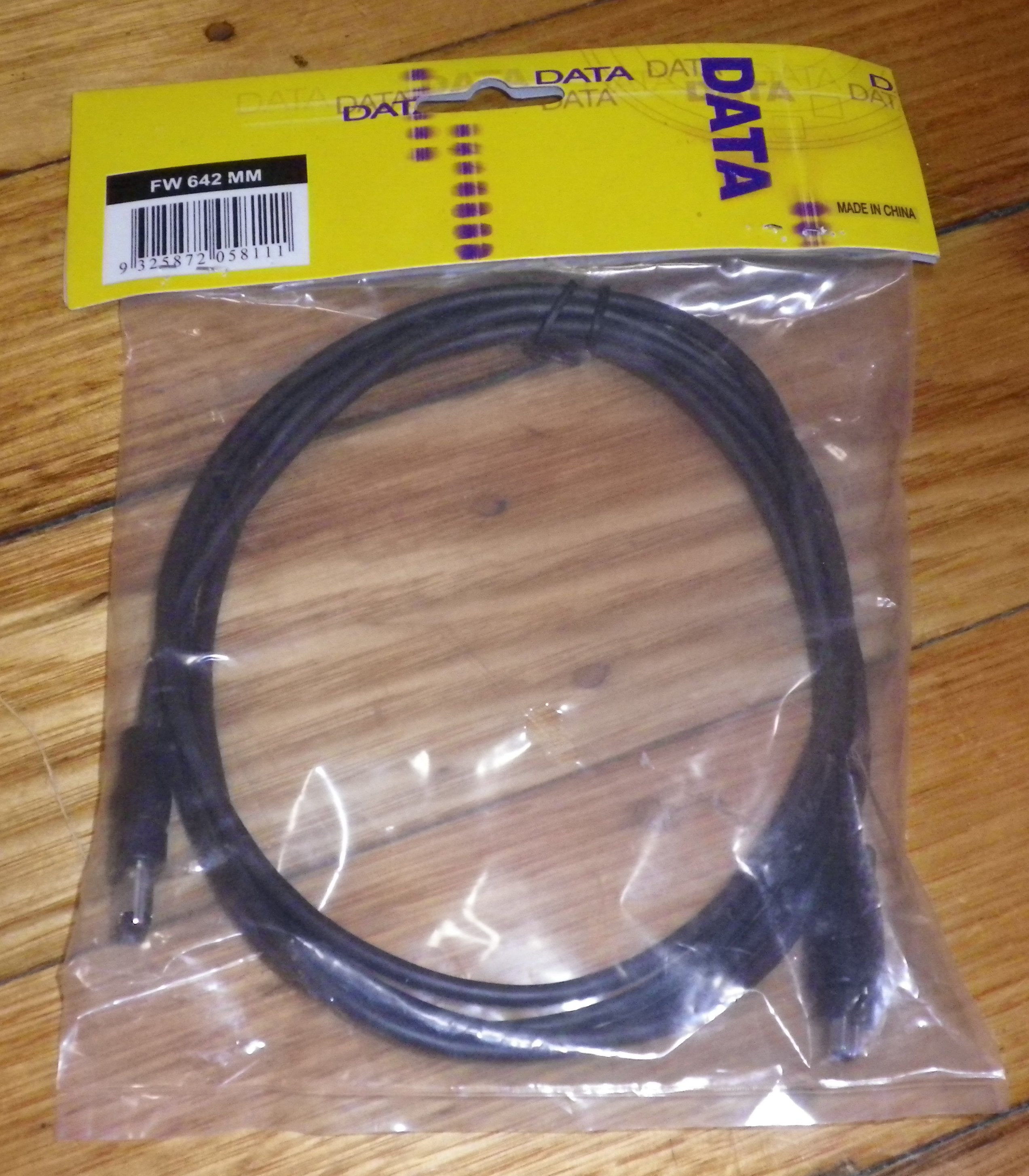 2-Meter IEEE-1394a Firewire Computer Cable - 6-Pin Male to 4-Pin Male Connector, Part # FW642MM