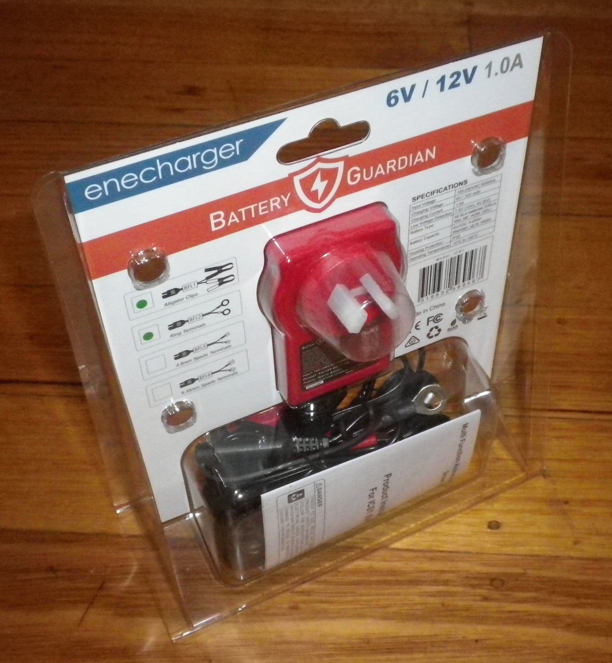 Fast 6/12Volt DC 1Amp Automatic Battery Charger for SLA, GEL, VRLA - Part # ICS1