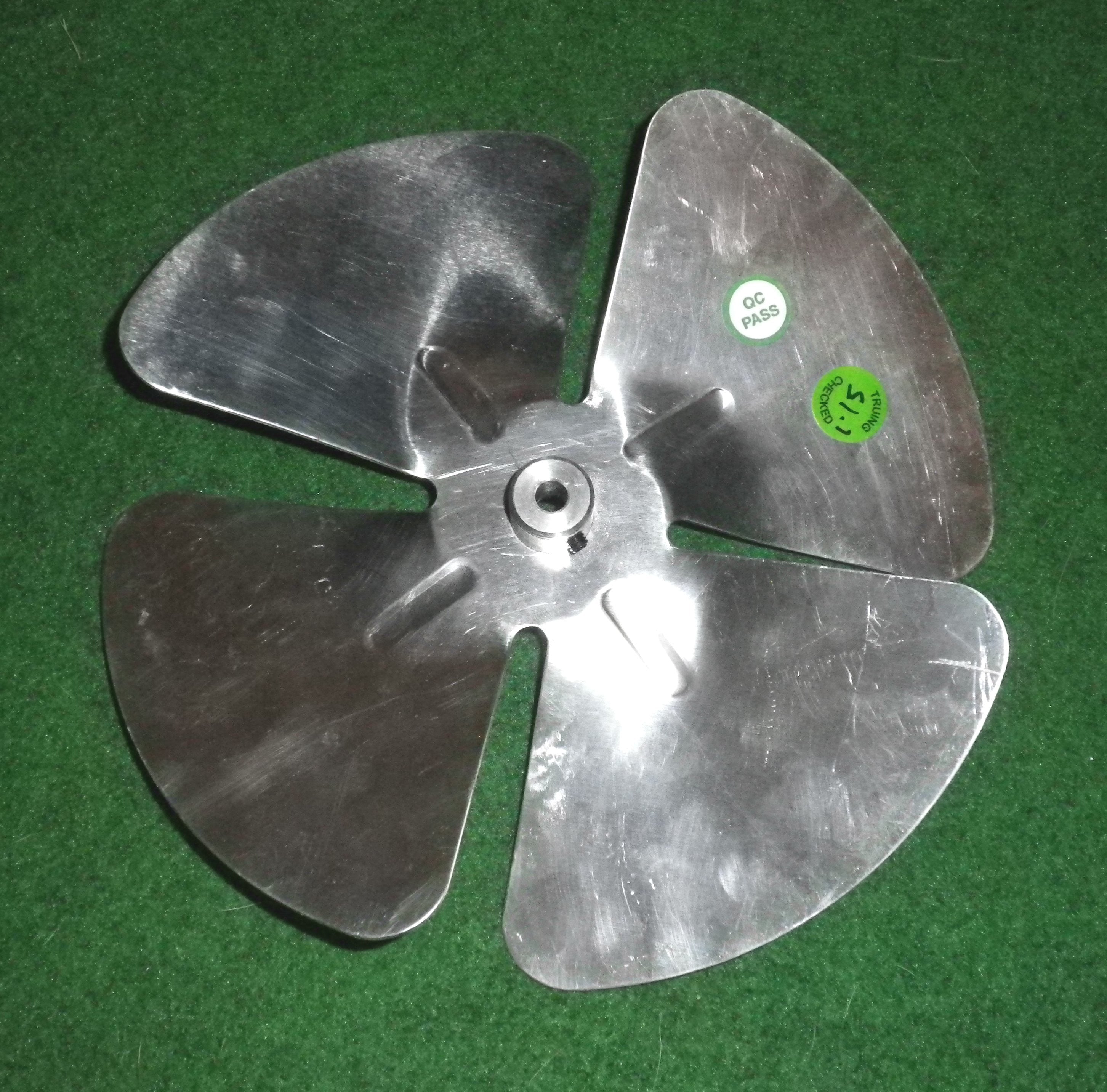 7-Inch Aluminium Condenser Fan Blade with 4 Blades and 1/4 Mount - Part # PU4-178N25R56AA