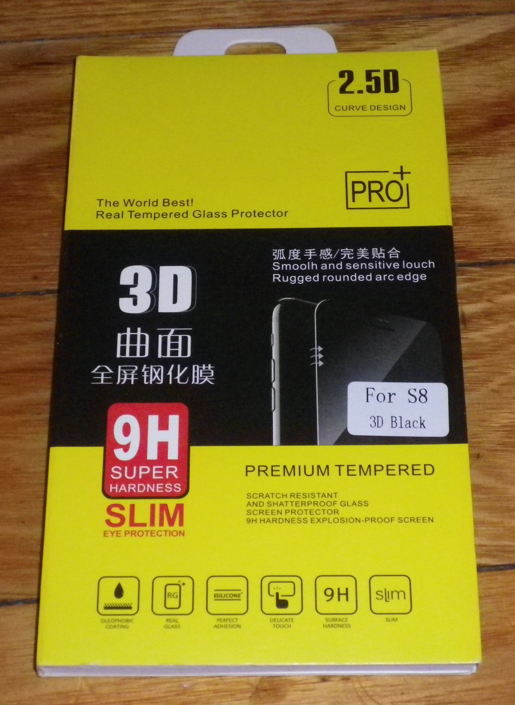Samsung Galaxy S8 High - Quality Tempered Glass Screen Protector with Black Trim - Part Number SCG6920GT - BK
