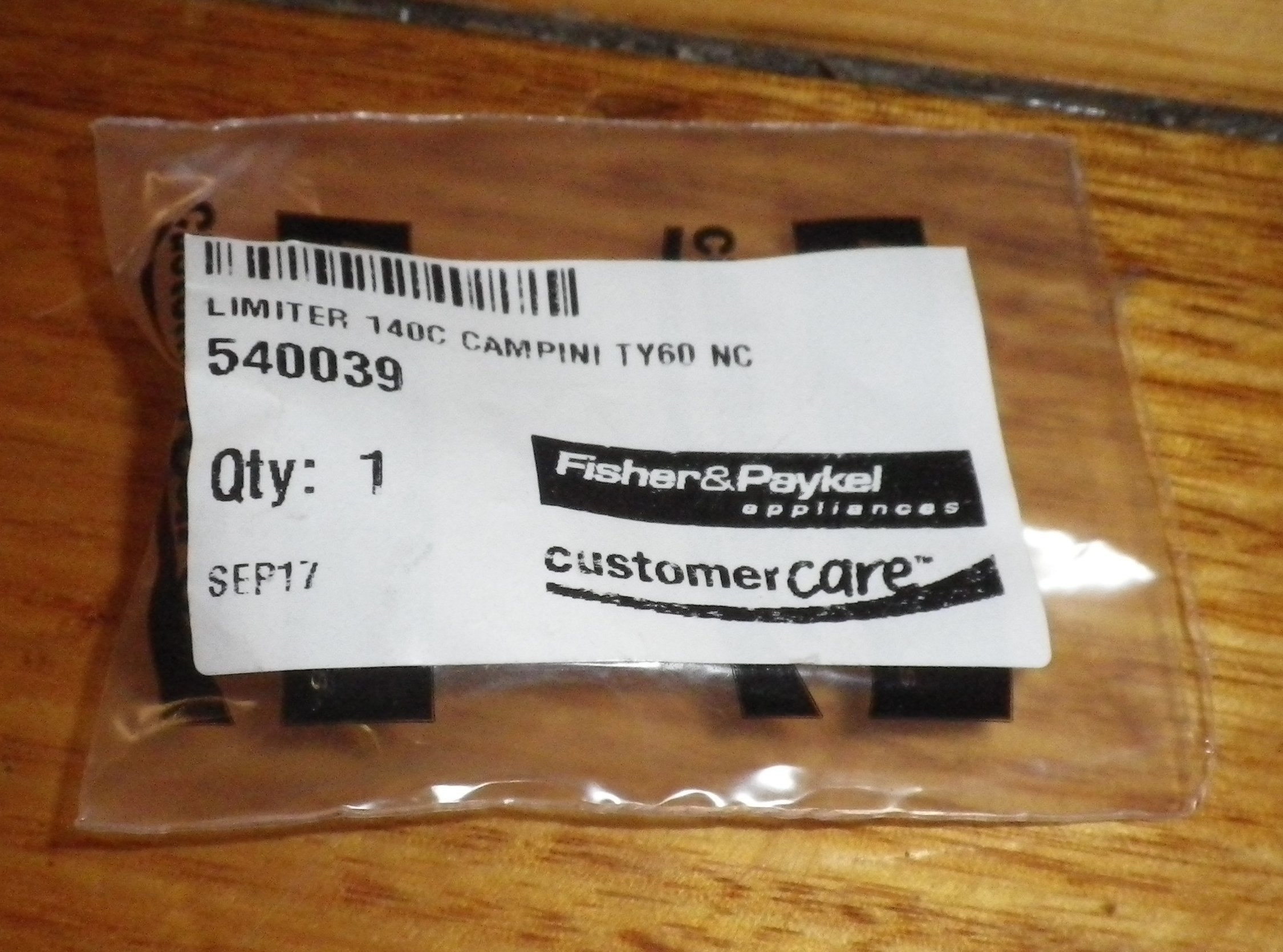Fisher & Paykel 140 Degrees Celsius Normally Closed Thermal Cutout for Campini Built - in Ovens - Part Number FP540039