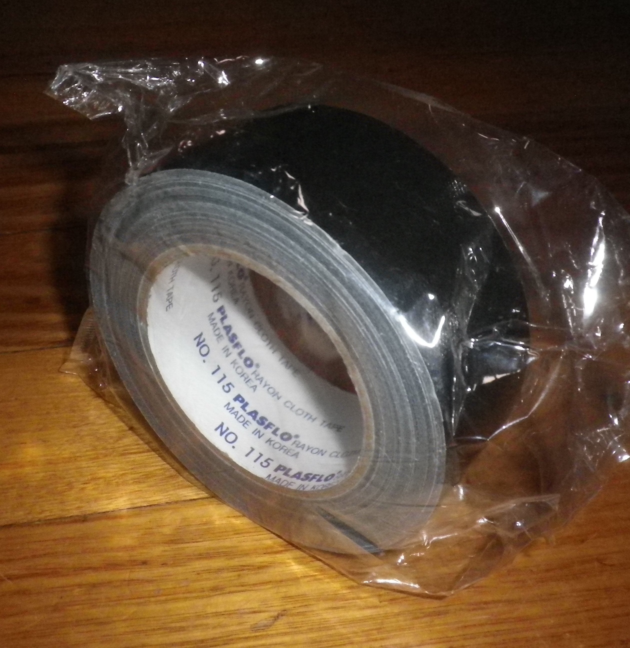 Budget-friendly PlasFlo 48mm x 25m Black Gaffer Tape - Part # 115B