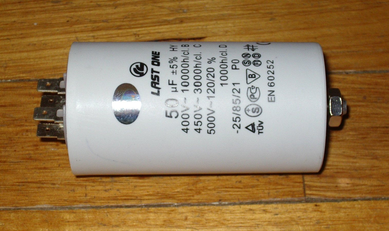 High - Quality 50 Microfarad 450 - Volt Plastic Motor Start and Run Capacitor, Part # CAP050R
