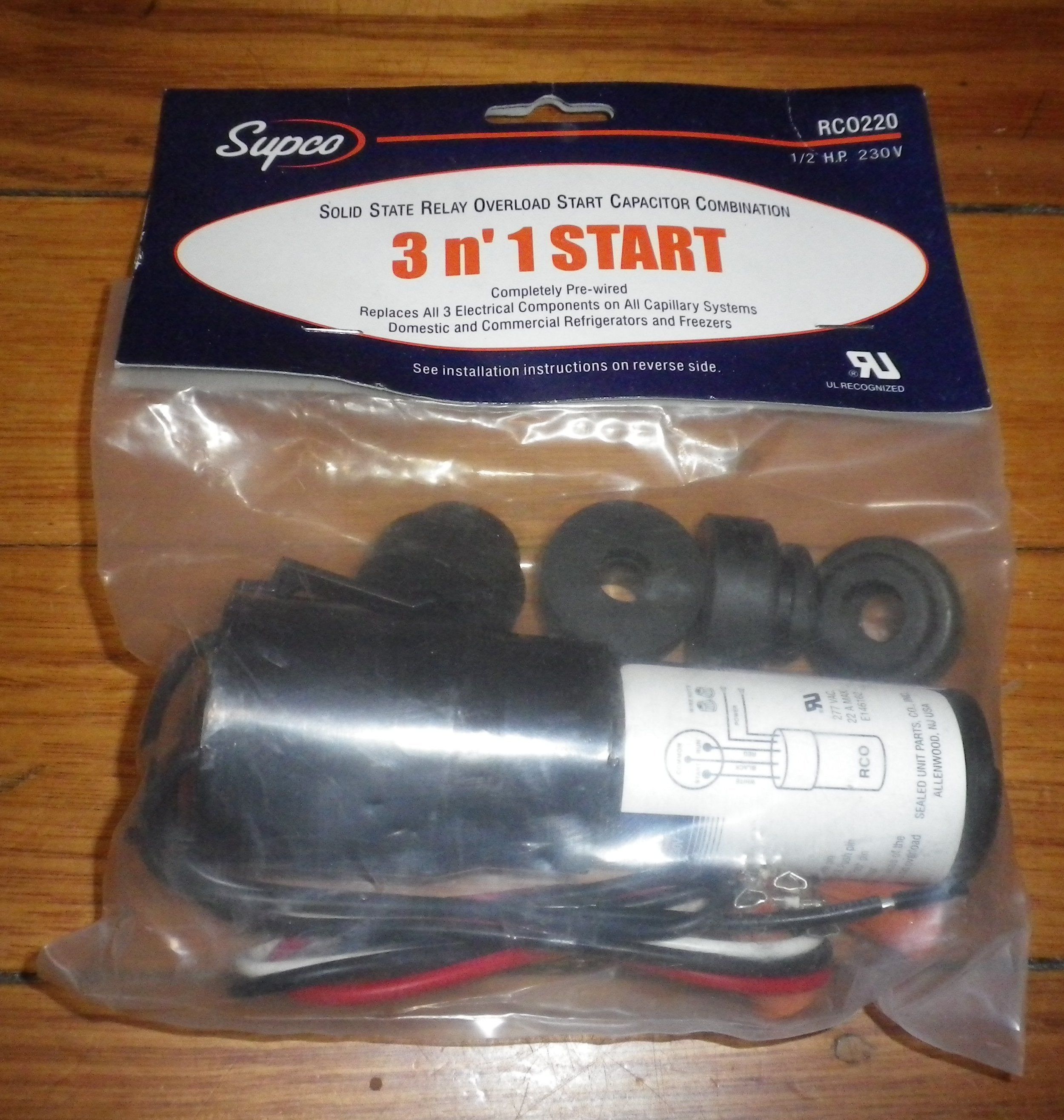 Supco 1/2HP Universal Solid - State 3 - in - 1 Compressor Relay/Overload/Capacitor RCO220