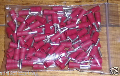 Red Insulated 1.9mm Pin Crimp Terminals (Pack of 100 Pieces) - Part Number TM32276-100, Electrical Appliance Crimp Terminals