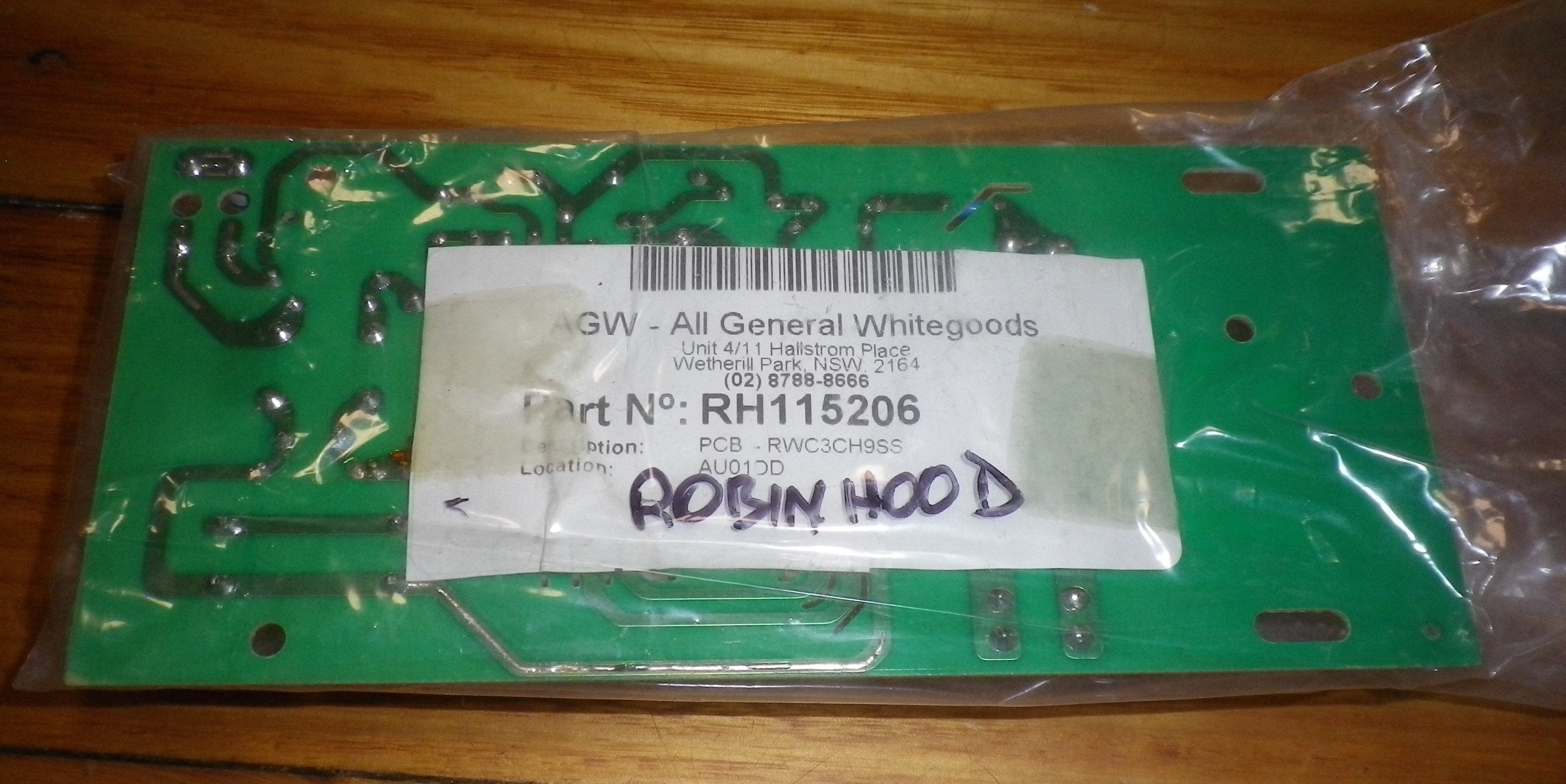 Robinhood RWC3CH9SS High - Quality Rangehood Control Printed Circuit Board #115206