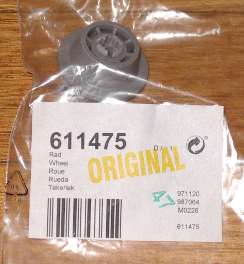 Bosch SMU Series Dishwasher Lower Basket Wheel - Part # 611475 for Multiple Models