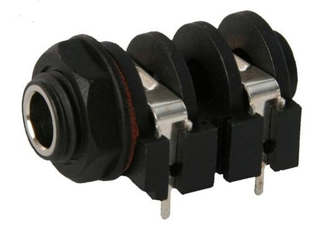 6.3mm Mono Switched Plastic Insulated PCB Mount Phone Socket - Part # BJ103