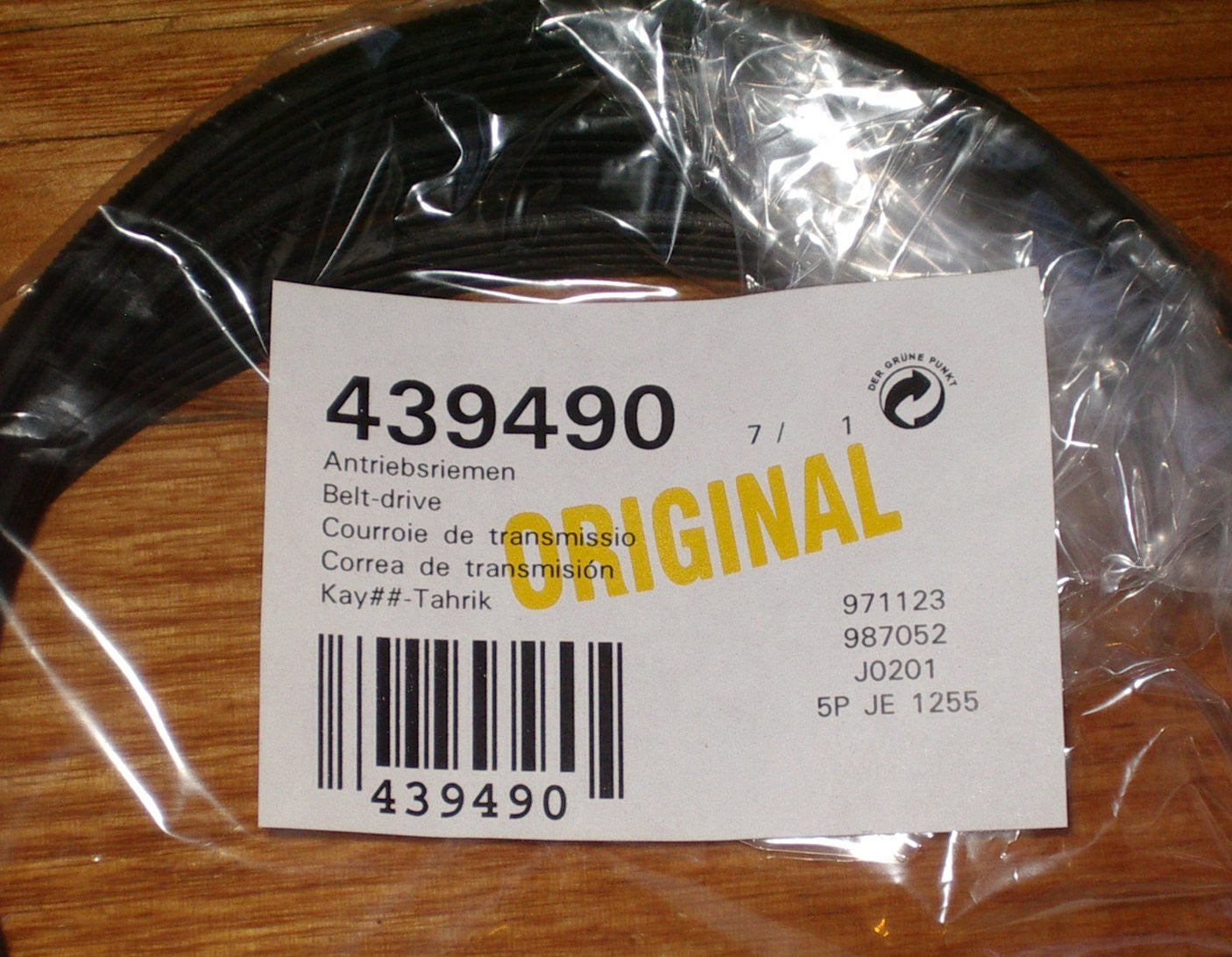 Bosch Front Loader Washing Machine Drum Drive Belt - Genuine Replacement Part # 439490 for Multiple Bosch Models