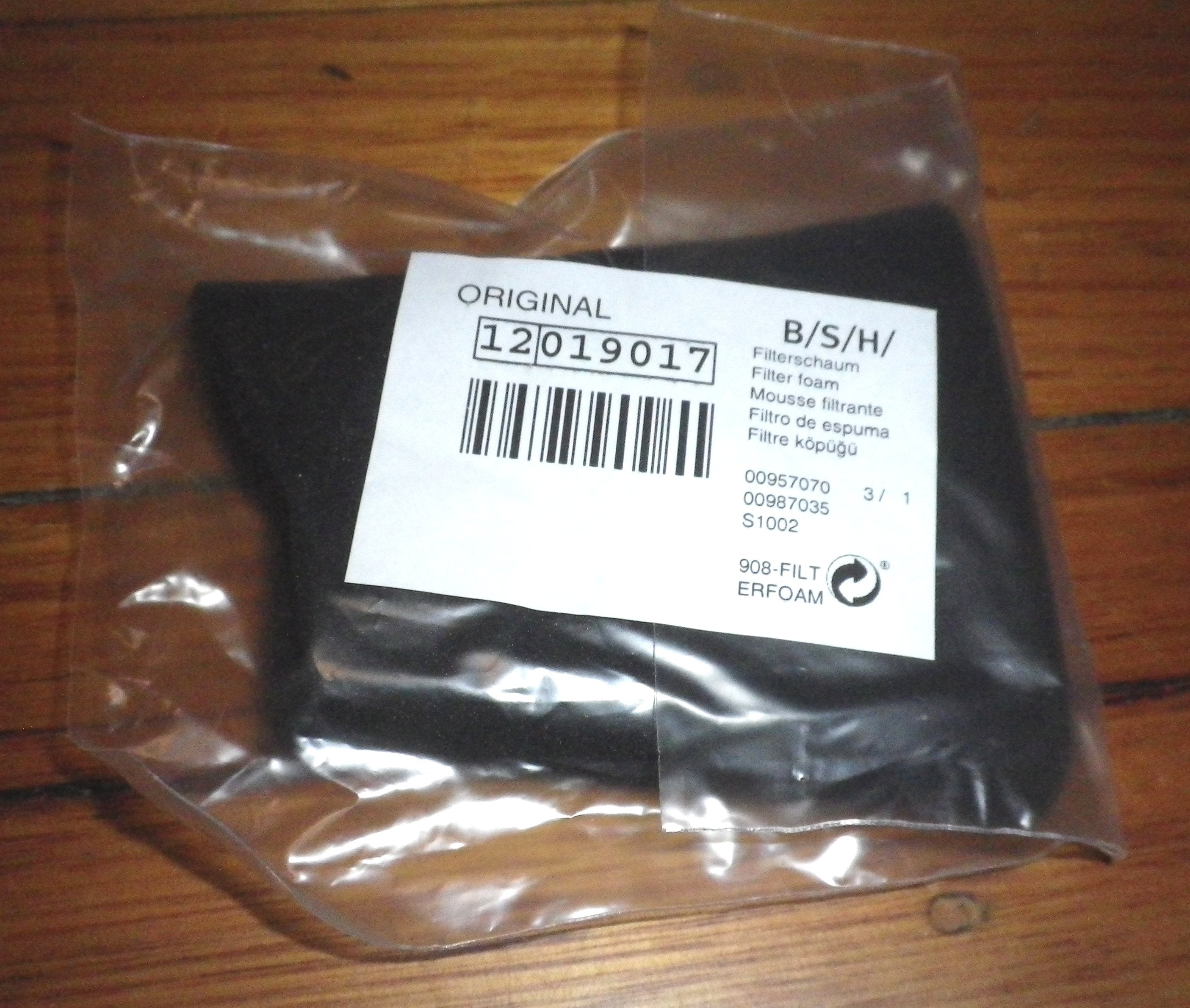 Bosch Readyy'y Cordless Vacuum Cleaner Dust Container Replacement Foam Filter - Part Number 12019017