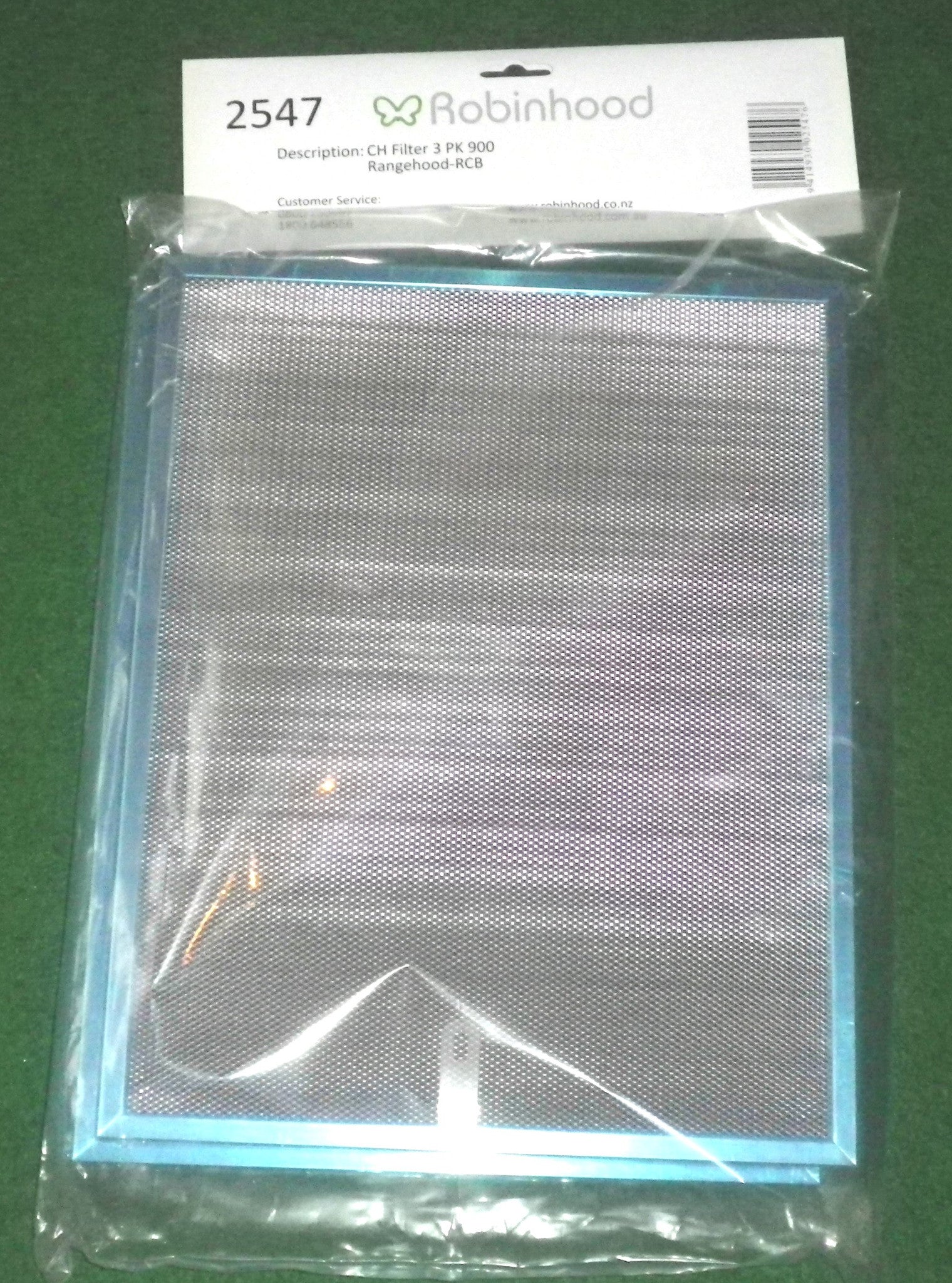 Robinhood RCA2AI9 and RCB2AH9 Range Hood Replacement Carbon Filter Pack of 3 - Part Number 2547