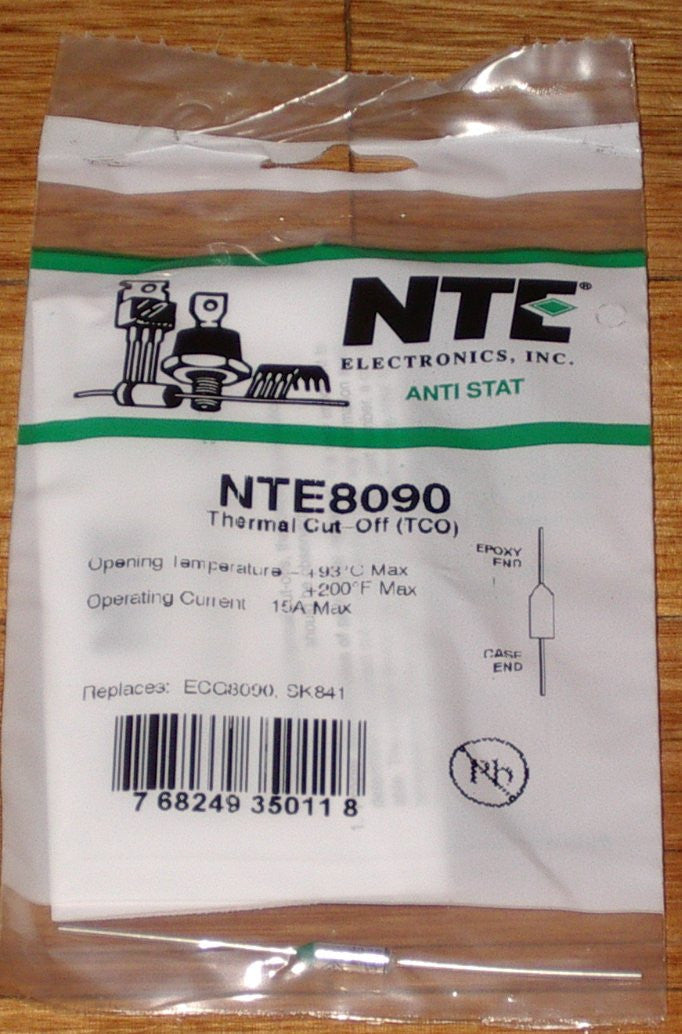 93 Degree Celsius 15 Ampere Microtemp Thermal Fuse - Electrical Appliance Safety Component, Part # NTE8090