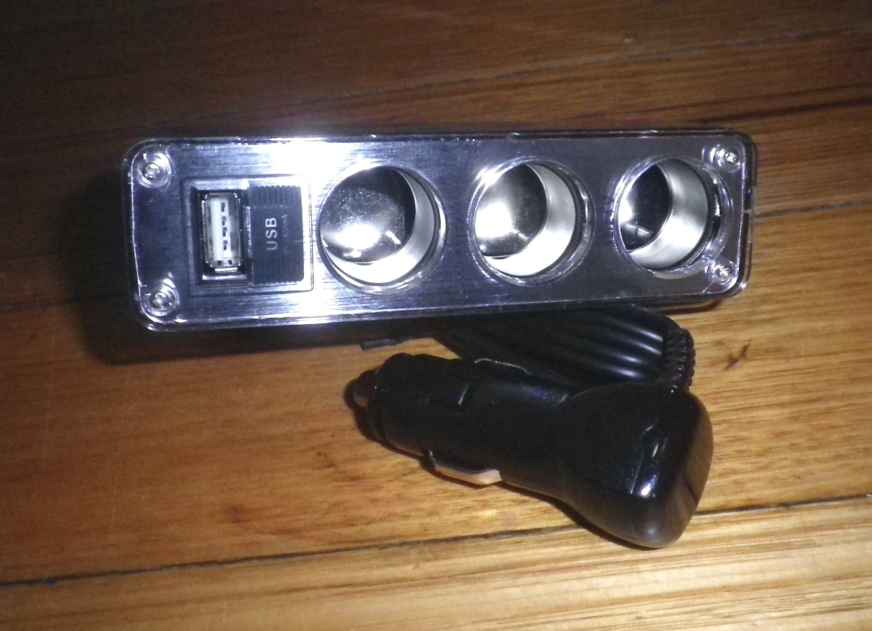 AerPro Premium Triple Car Accessory Socket Adapter with USB Port - Model APDC320