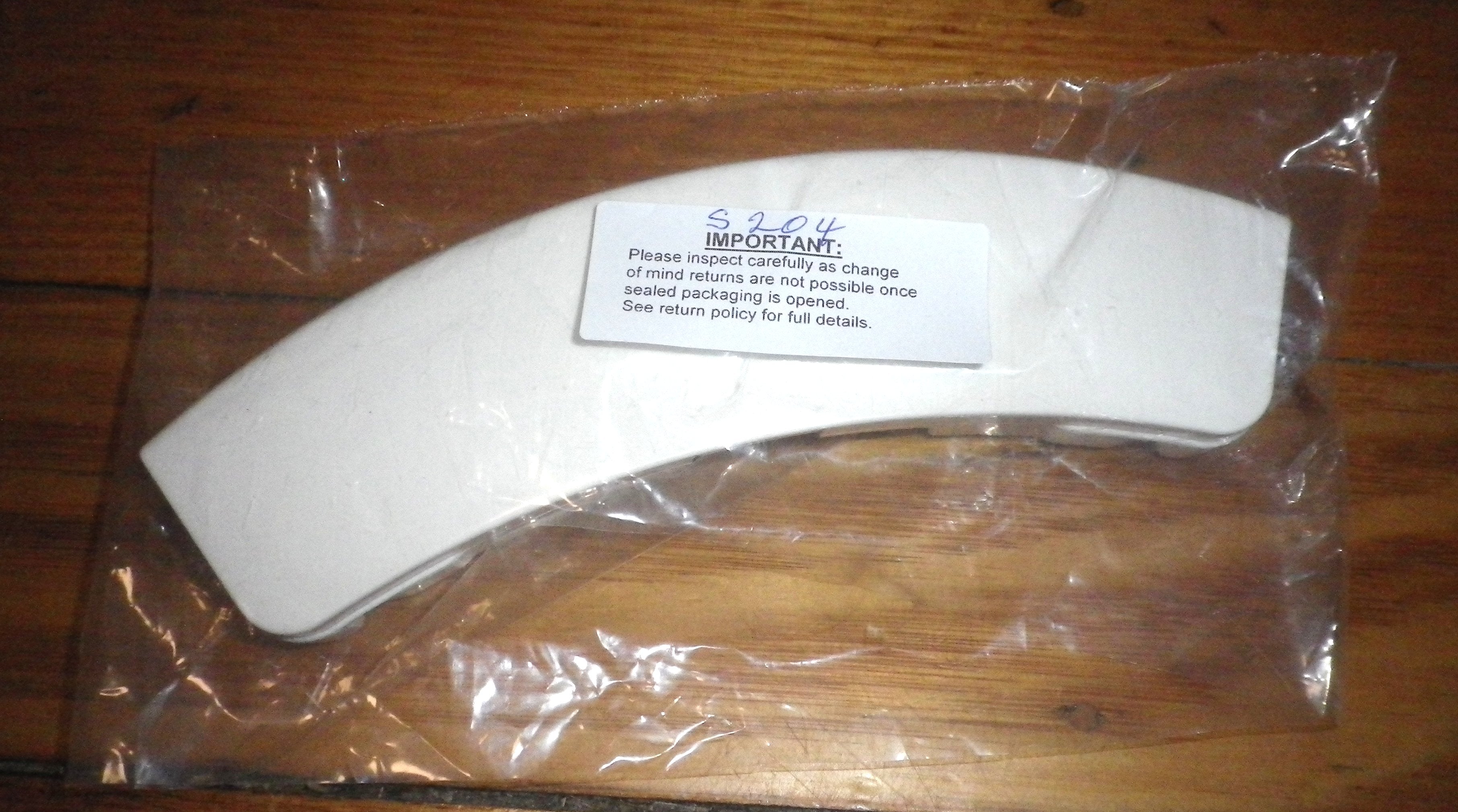 Compatible White Door Handle Lever for Samsung Front Loader Washing Machine - Part # S204, Equivalent to DC64 - 00561A
