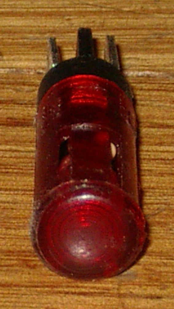 240VAC 10mm Chef Round Red Neon Indicator Light - Part # 43877