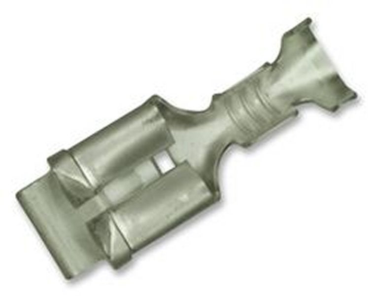 Non-Insulated 4.75mm Piggyback Spade Crimp Terminals - A Strip of 50 Pieces, Part # 62026-1-50 for Electrical Connections