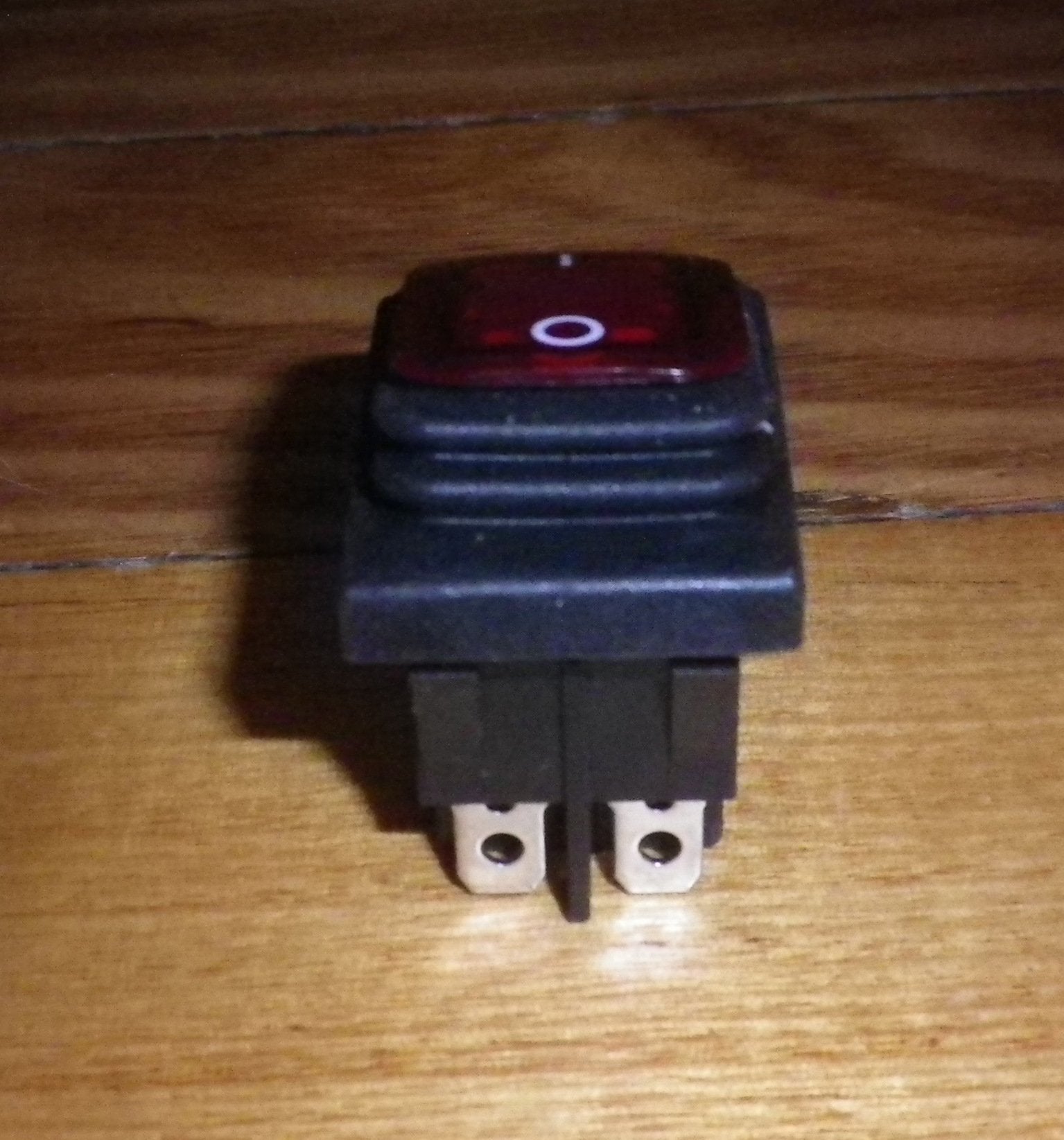 Universal Red Illuminated DPST Mains Rocker Switch with Rubber Boot - A310C