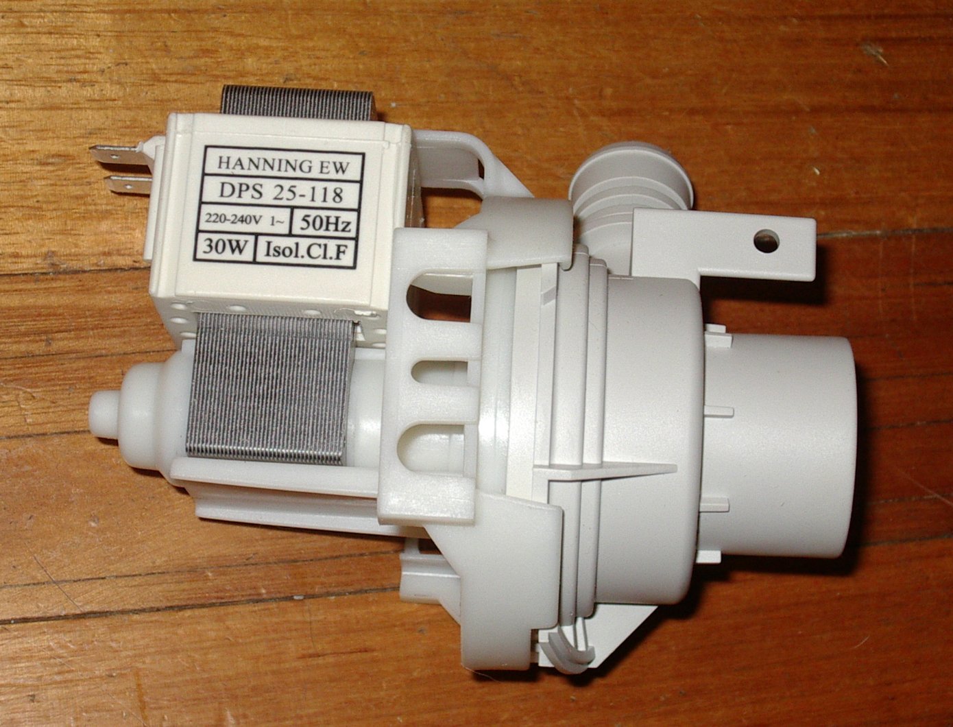 Dishlex Global and Westinghouse Dishwasher Drain Pump Motor Assembly - Part # 0214400024 (Hanning Part No. DPS25 - 118)