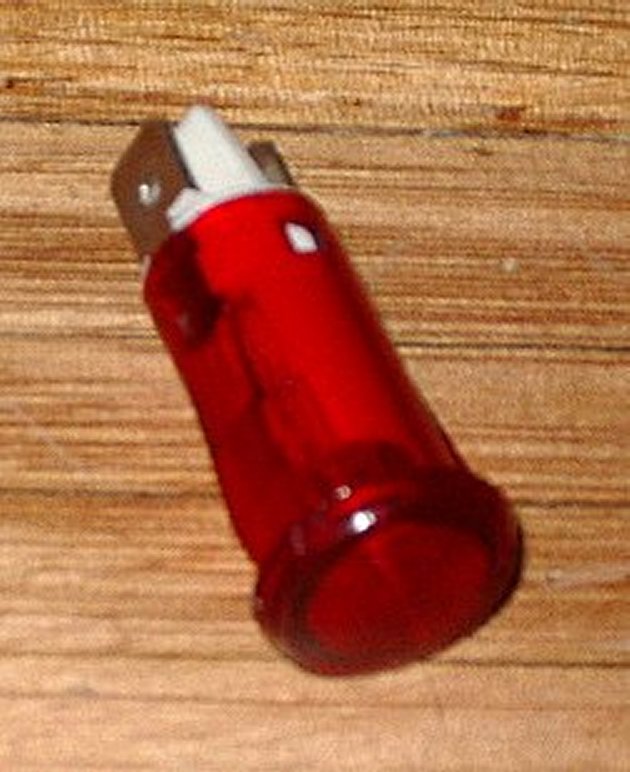 240VAC Universal Round Red Neon Indicator Light - Part # A29