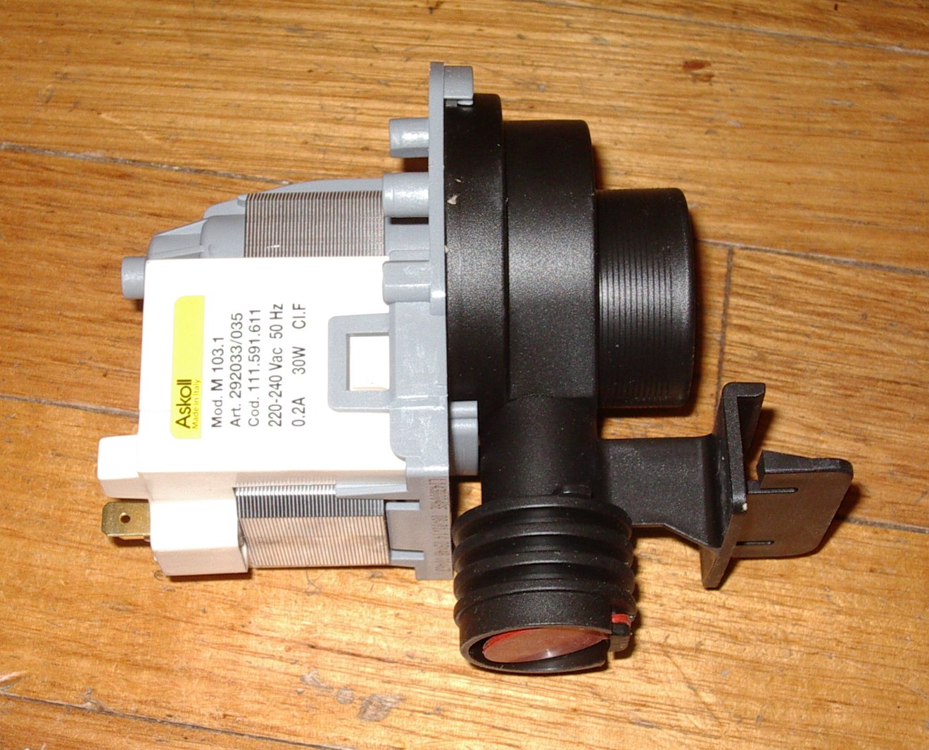 High - Performance Drain Pump Motor for Dishlex DX203, DX303 and Westinghouse SB908 Dishwashers - Part Number 50293177 - 00/7
