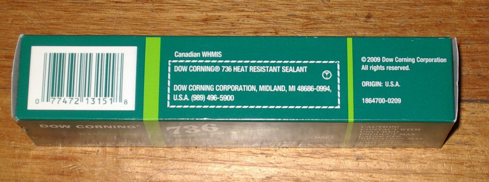 Dow Corning High-Temperature Resistant Silicone Sealant (Up to 600˚F) in 90ml Tube - Part # SIL736-90